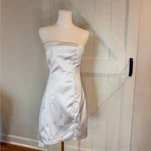 Abercrombie & Fitch Strapless White Satin Dress